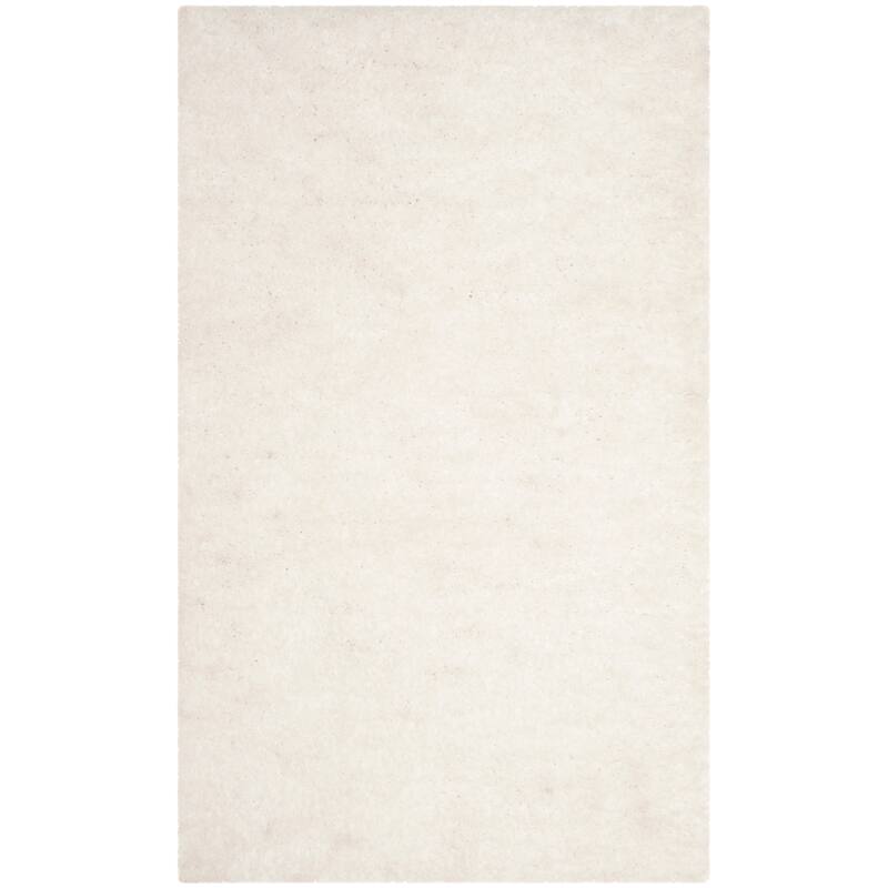 SAFAVIEH Handmade Sheep Shag Dochia Solid Polyester Rug - 3' x 5' - Ivory