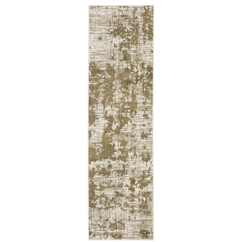 Vista Home Vance Distressed Abstract Beige/Cream Area Rug - 2'3" X 7'6" - Runner/Rectangle