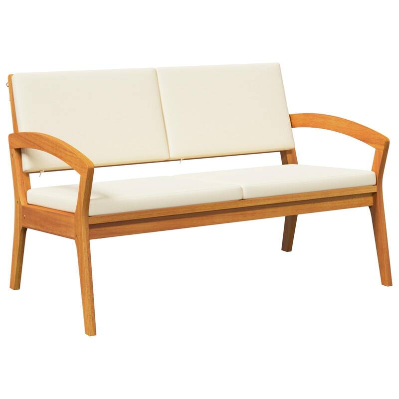 vidaXL Garden Bench with Cushions 115x70x72 cm Solid Wood Acacia - 27.6 x 45.3 x 28.3