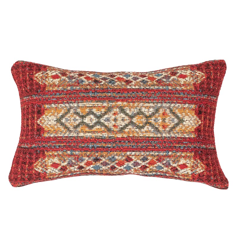 Liora Manne Marina Tribal Stripe Indoor/Outdoor Pillow Red