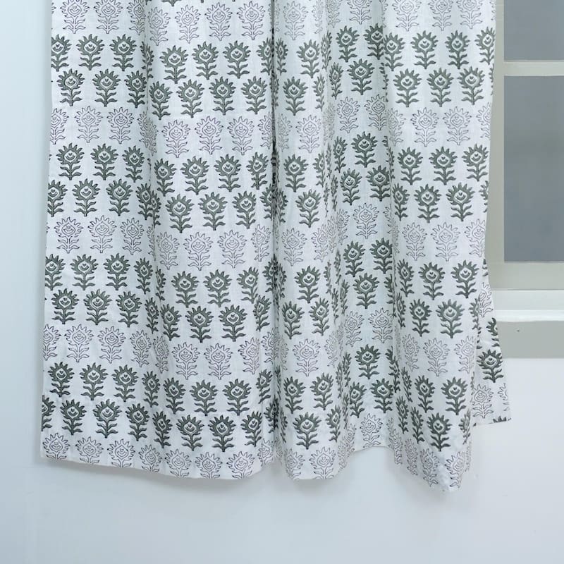 Fabdivine Handmade Block Print Viscose Linen Gift Home Decorative Accent Vintage Curtain or Drape