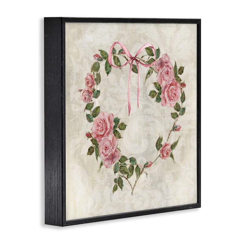 Stupell Garden Heart Wreath Framed Giclee Art Design By Sally Swatland