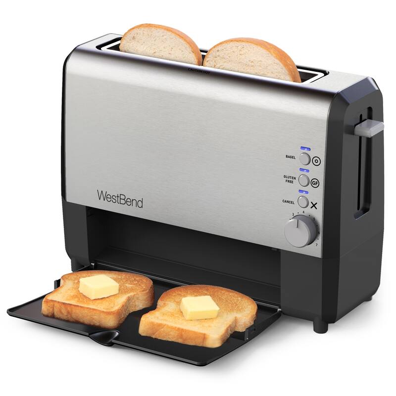 West Bend QuikServe Compact 2-Slice Toaster with Extra Wide Slots and Cool Touch Exterior