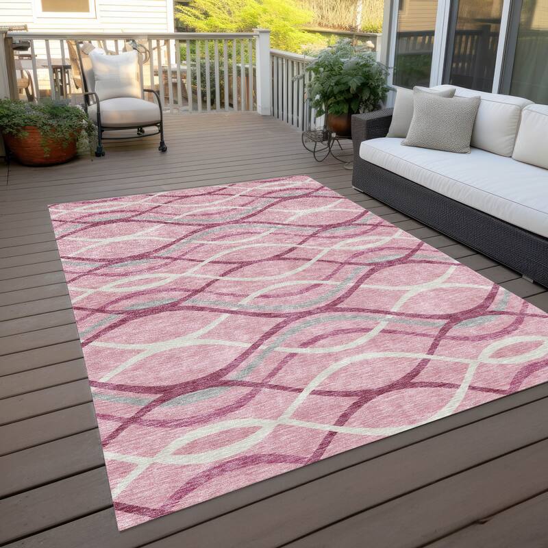 Machine Washable Indoor/ Outdoor Chantille Contemporary Deco Rug