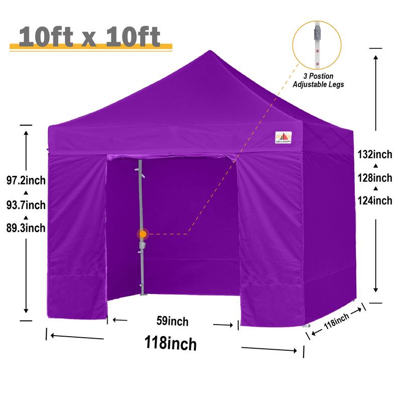 ABCCANOPY Commercial Instant Shade Metal Pop-Up Canopy - 10ftx10ft