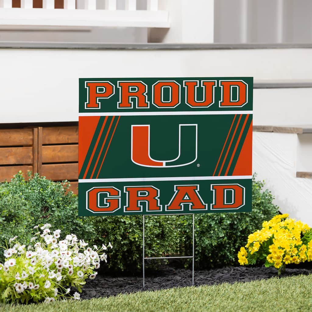 University of Miami 24" x 18" Graduation Coroplast Outdoor Yard Sign