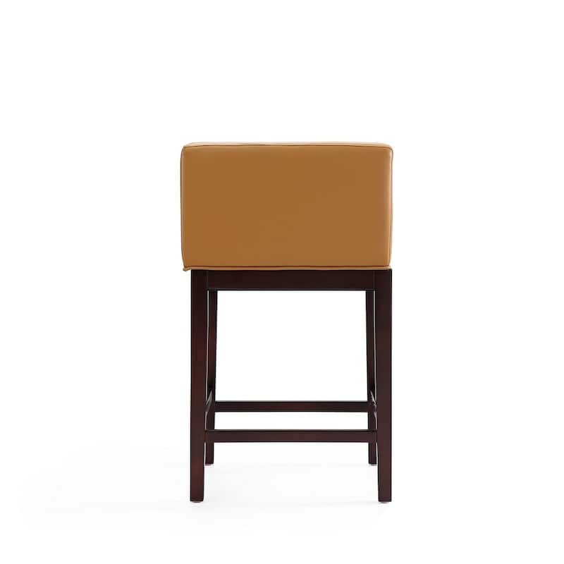 Manhattan Comfort Kingsley Dark Walnut Wood Counter Height Bar Stool (Set of 3)