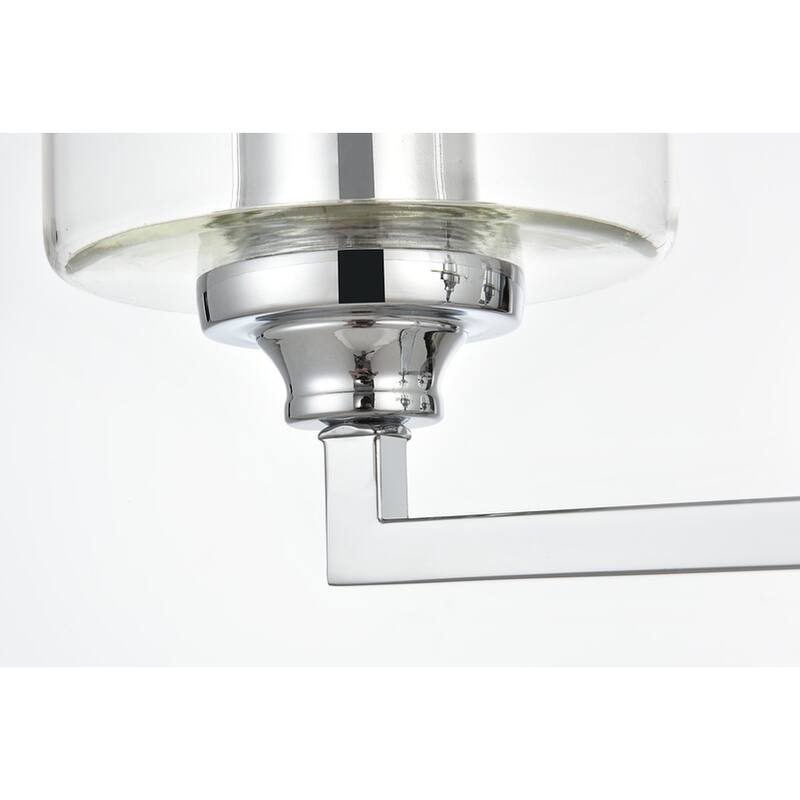 Roman 1 Light Black and Clear Bath Sconce