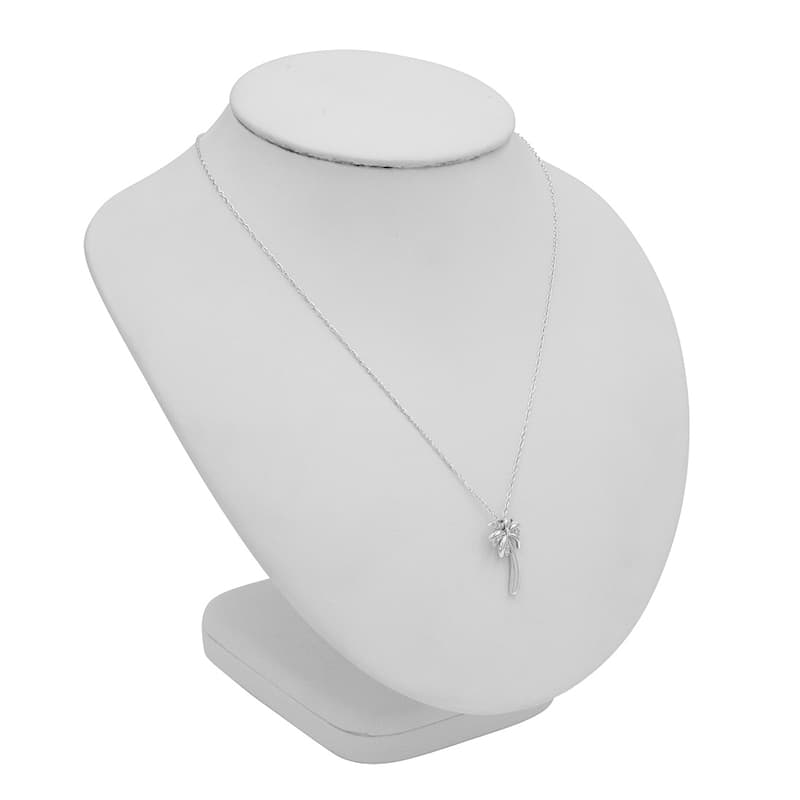 Amanda Rose Collection Diamond Palm Tree Pendant Necklace in Sterling Silver on an 18 inch Sterling Silver Chain