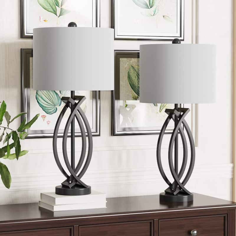 Maxax 26’ Black Metal Table Lamp Set