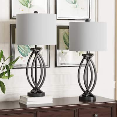 Maxax 26’ Black Metal Table Lamp Set