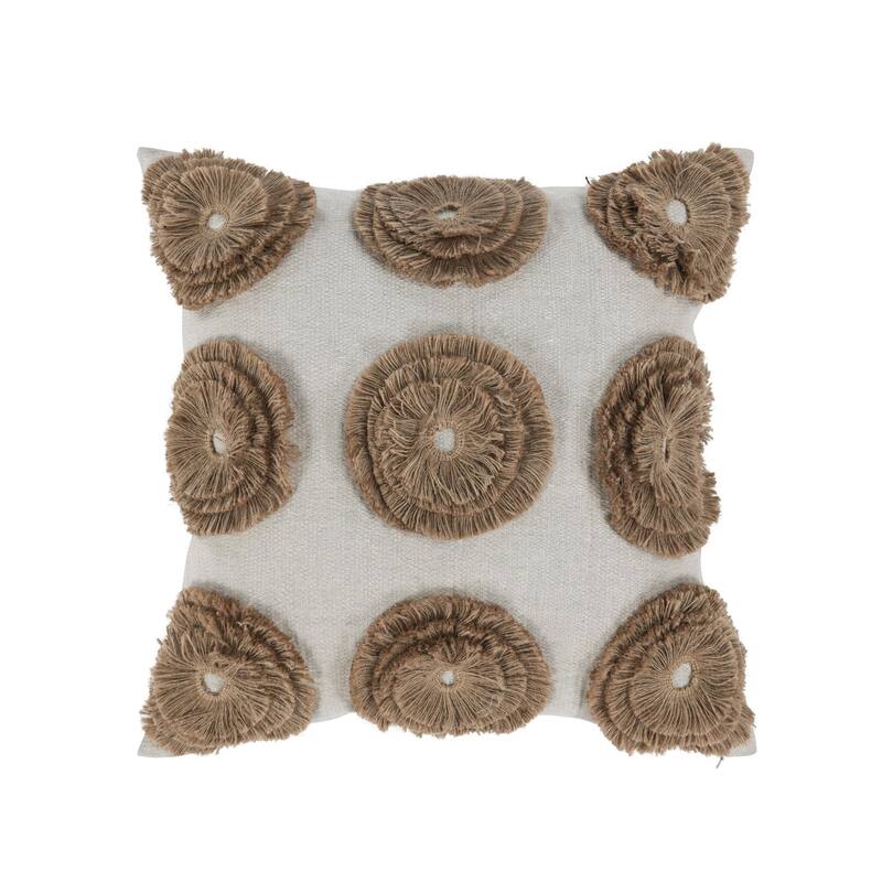 Villa by Classic Home Halston 22" Cotton Linen Blend Throw Pillow - Beige