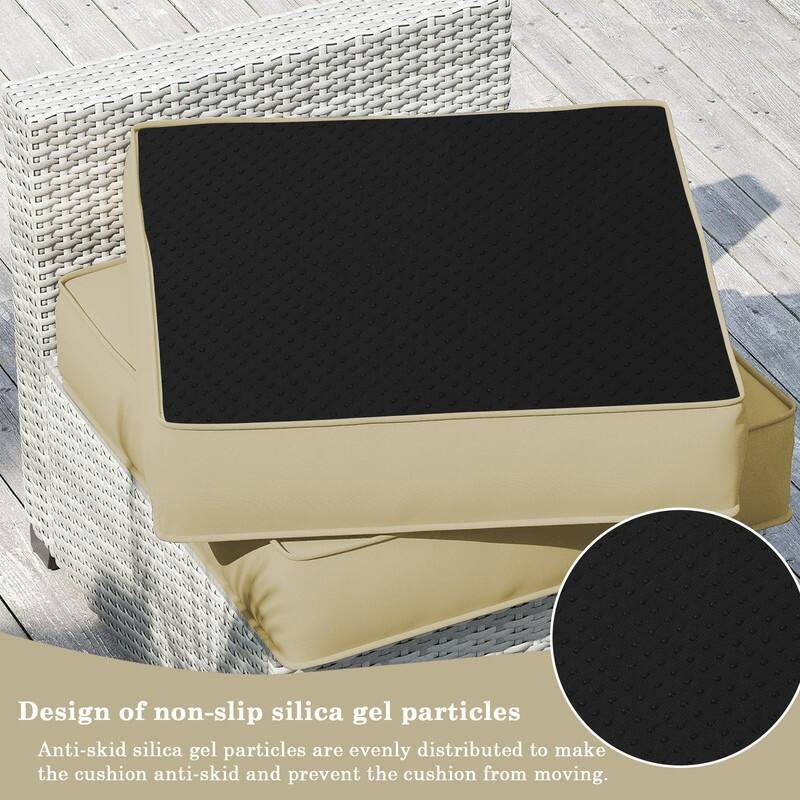 14 Pcs Outdoor Furniture Replacement Cushions Fits 6-seat Sectional Rattan Conversation Set (Only cushions+covers, no sofa.)