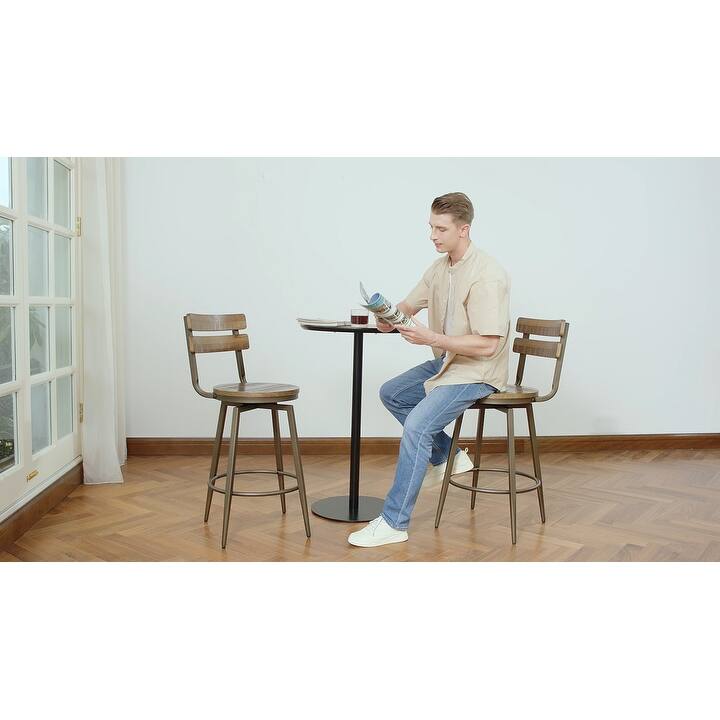 Austin Metal Base Swivel Counter Height Bar Stools Set