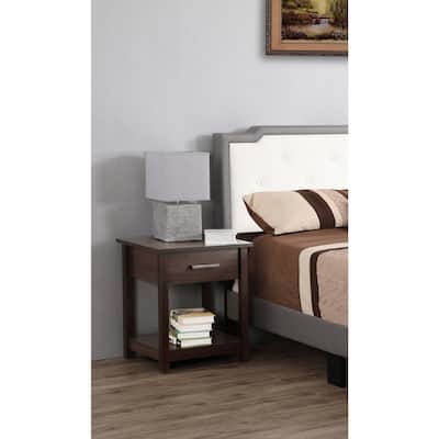 Wenge Nightstand 24x20x19 Sleek Compact Bedside Table with Rich Modern Finish, Durable Build and Stylish Bedroom Storage