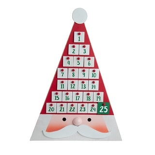 Kurt Adler 19 7 Inch Triangular Santa Head Advent Calender Red Bed