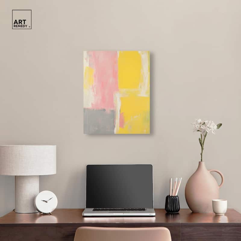 Blush and Sunshine Canvas by Art Remedy, Gallery Wrapped