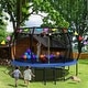 preview thumbnail 1 of 7, 12FT Recreational Kids Trampoline with Safety Enclosure Net, Ladder and Flag Parts Blue