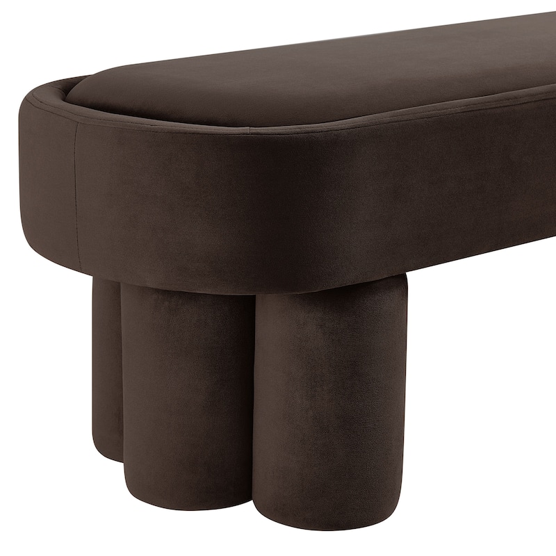 Mossi Oval Performance Velvet Accent Bench