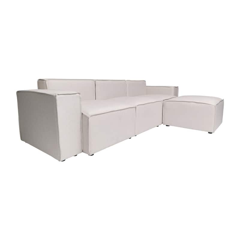 Contemporary 4 Piece Modular Sectional Sofa with Ottoman