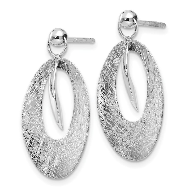 Curata 14k Yellow or White Gold Scratch Finish Fancy Reversible Dangle Post Earrings 24x25mm