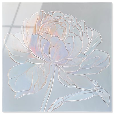 Embossed Flower I Acrylic by Art Remedy, Ready to Hang