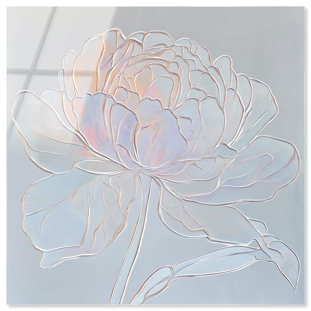 Embossed Flower I Acrylic by Art Remedy, Ready to Hang