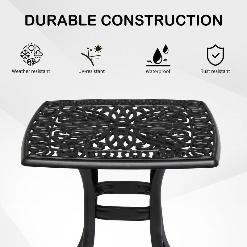 21" Cast Aluminum Outdoor Patio Dining Table