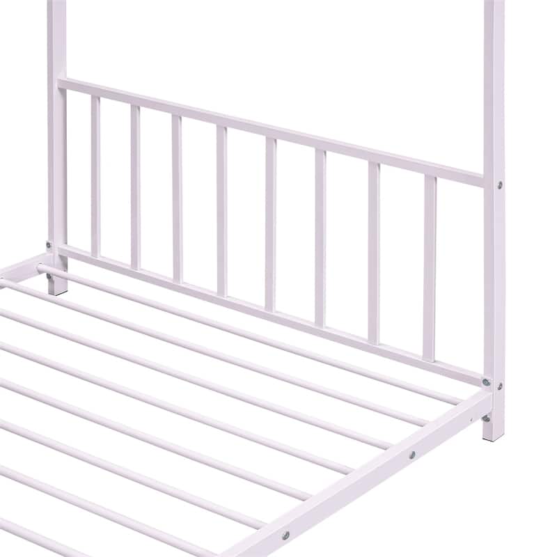 Twin Size Metal House Platform Bed with Legs