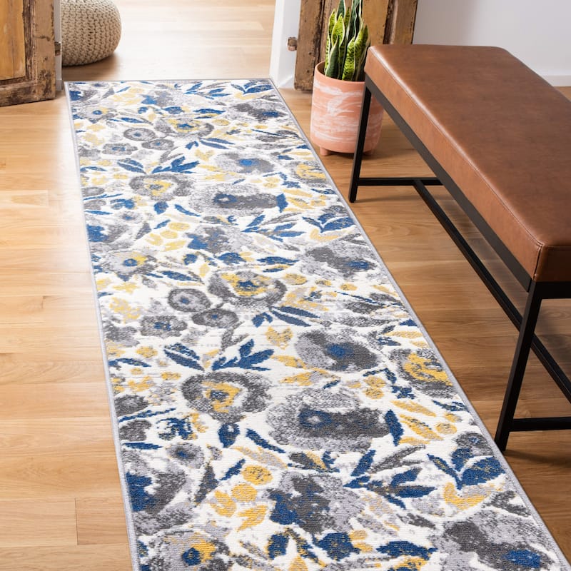 World Rug Gallery Vintage Modern Floral Area Rug