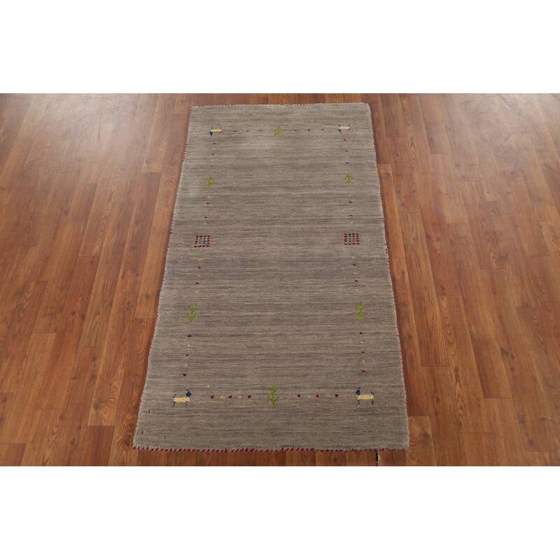 Gabbeh Indian Accent Rug Handmade Contemporary Wool Carpet - 2'7"x 4'9"
