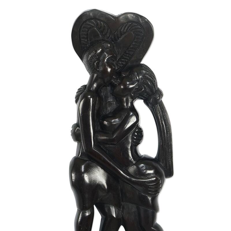 Novica Handmade Midnight Love Ebony Wood Sculpture