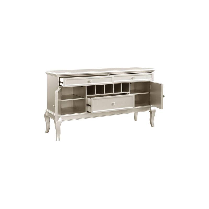 Geovanni Silver Faux Leather Dining Room Set