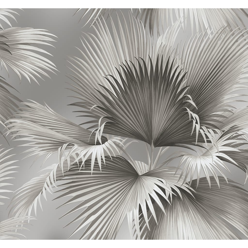 A-Street Prints Summer Palm Platinum Tropical Wallpaper