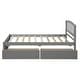 preview thumbnail 18 of 16, Twin size Platform Storage Bed with 2 Side Drawers & Vintage Headboard, Solid Wood Slats Support, Bedroom Furniture