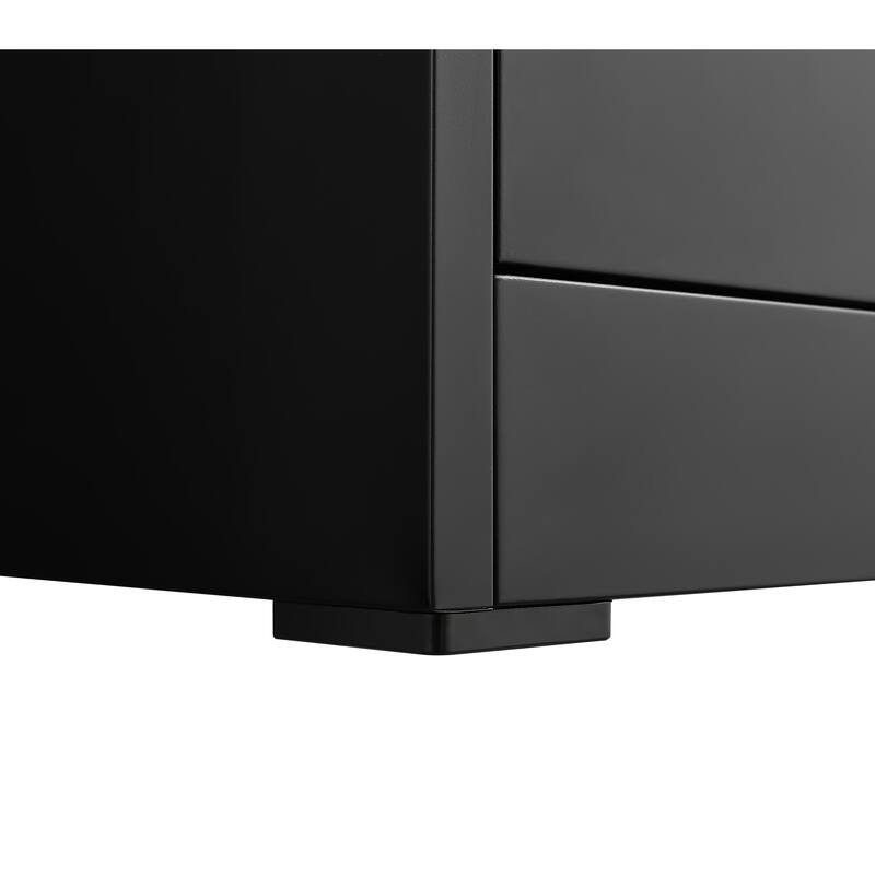 Modern 2-Drawer Filing Cabinet, Vertical File Cabinet with Lock and Silent Slide Rail Adjustable Rod, for Home Office