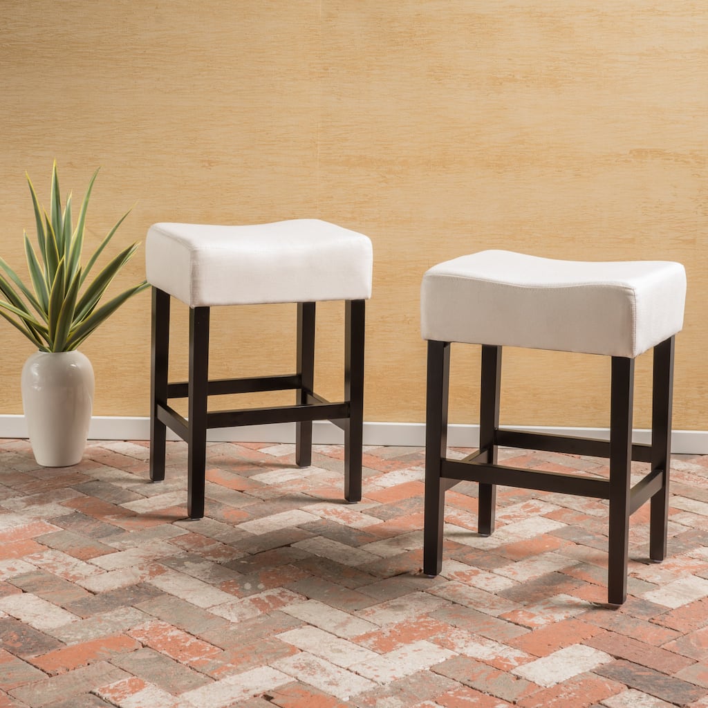 Set of 2, 26.75" Backless Leather Counter Height Barstool