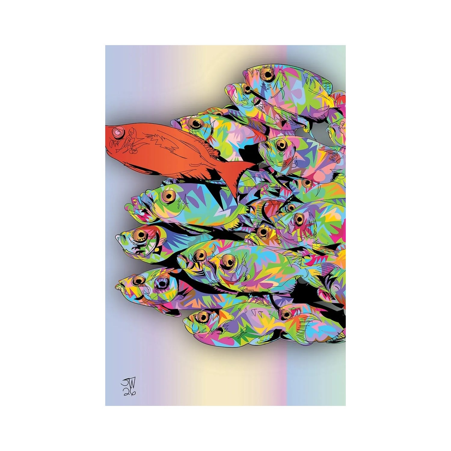 "School Of Fish 2026" by TECHNODROME1 Canvas Print