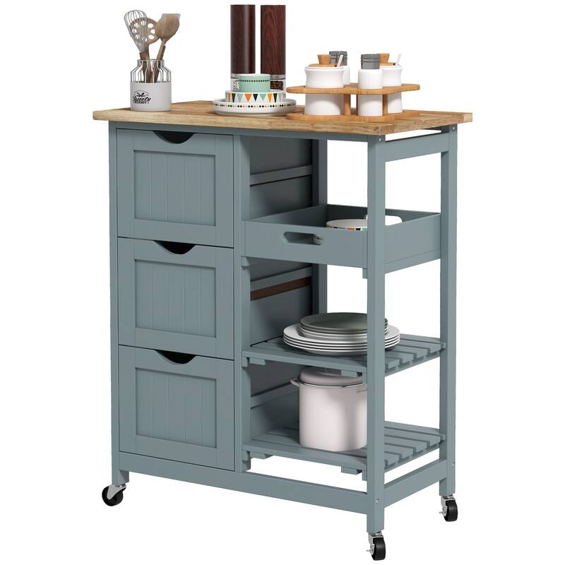 Rolling Kitchen Island Cart(no include stool)
