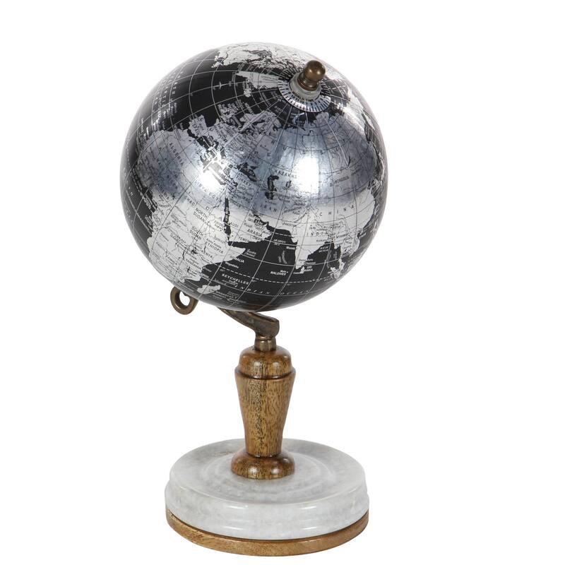 Plastic Educational/Geographic Earth Globe with Marble Base - Black - Roche River Decor