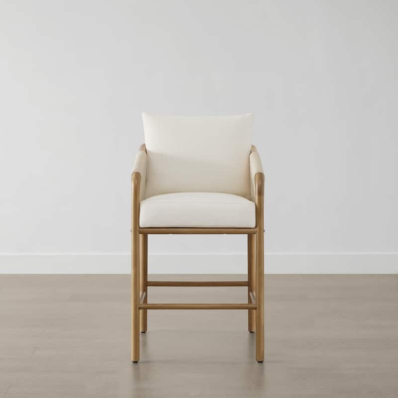 Lynn Counter Height Bar Stool with Braid Wood Arm Set of 2