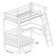 preview thumbnail 4 of 3, Alaterre Furniture Arlington Solid Wood Twin Loft Bed For Kids With Underneath Desk, Fold-Out Futon, and Climb-Up Ladder, White