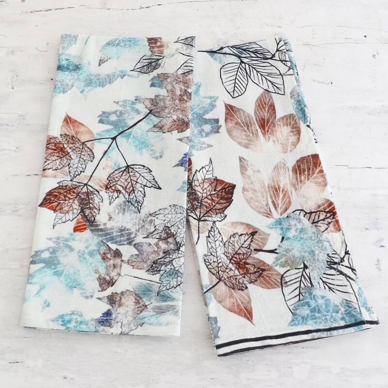 Novica Handmade Autumn Wishes Cotton Dish Towels (Pair)