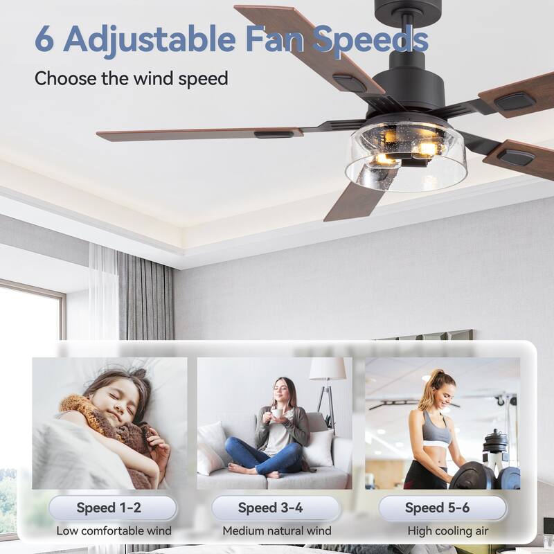 Industrial 52" Reversible 5-Blades Ceiling Fan with Remote and Light