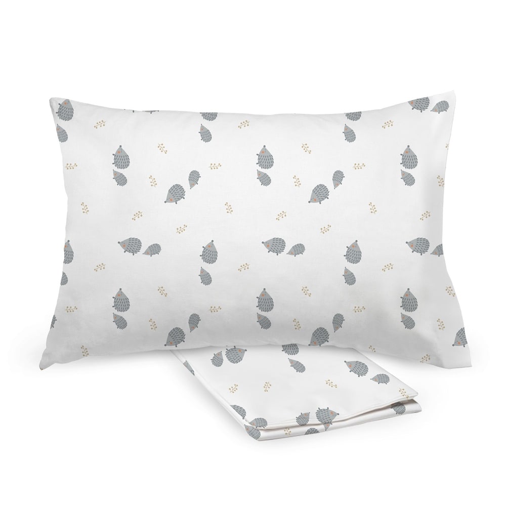 BreathableBaby Cotton Percale Pillowcase, For 13" x 18"/33 x 46 cm Toddler Pillow, Prints (2-Pack)