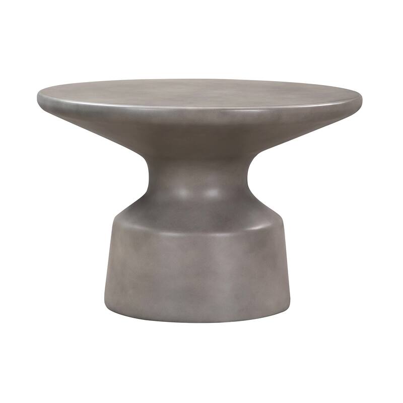 HomeRoots 24" Gray Concrete Round Coffee Table - 24' X '16' X '24