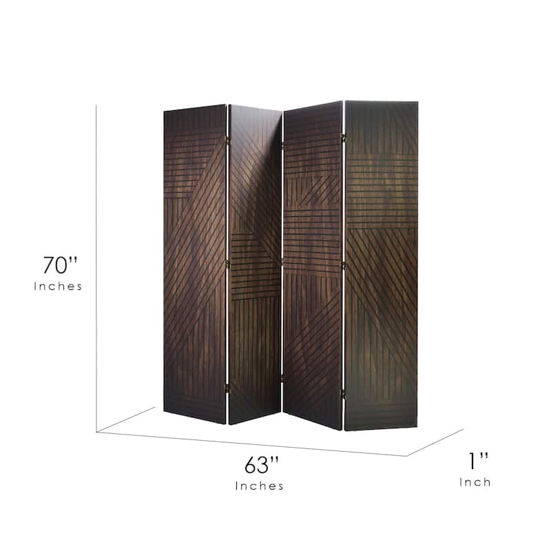 American Art Decor Double-Sided Canvas Room Divider, 4 Panels, 70" H x 63" L