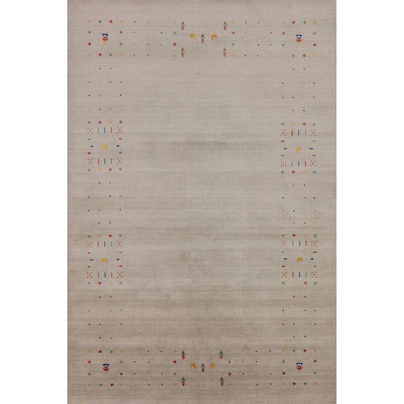 Tribal Gabbeh Oriental Area Rug Handmade Wool Carpet - 5'6"x 7'10"