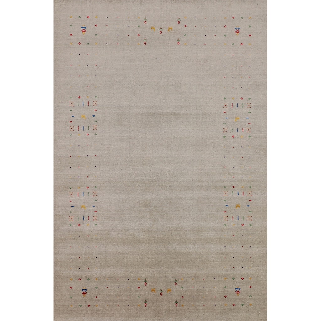 Tribal Gabbeh Oriental Area Rug Handmade Wool Carpet - 5'6"x 7'10"