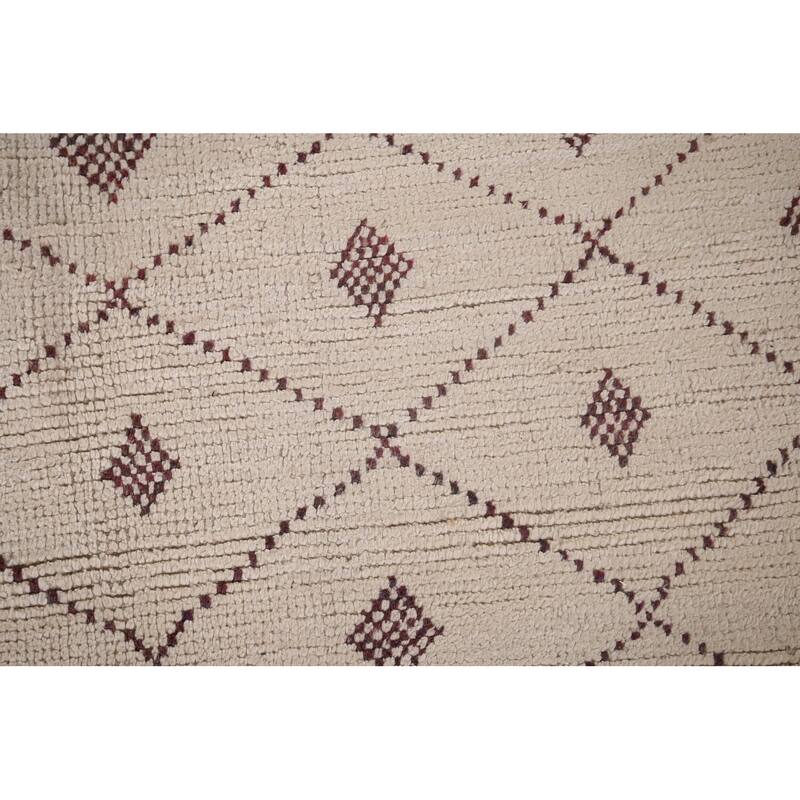 All-Over Trellis Moroccan Large Oriental Area Rug Handmade Wool Carpet - 9'7"x 14'8"